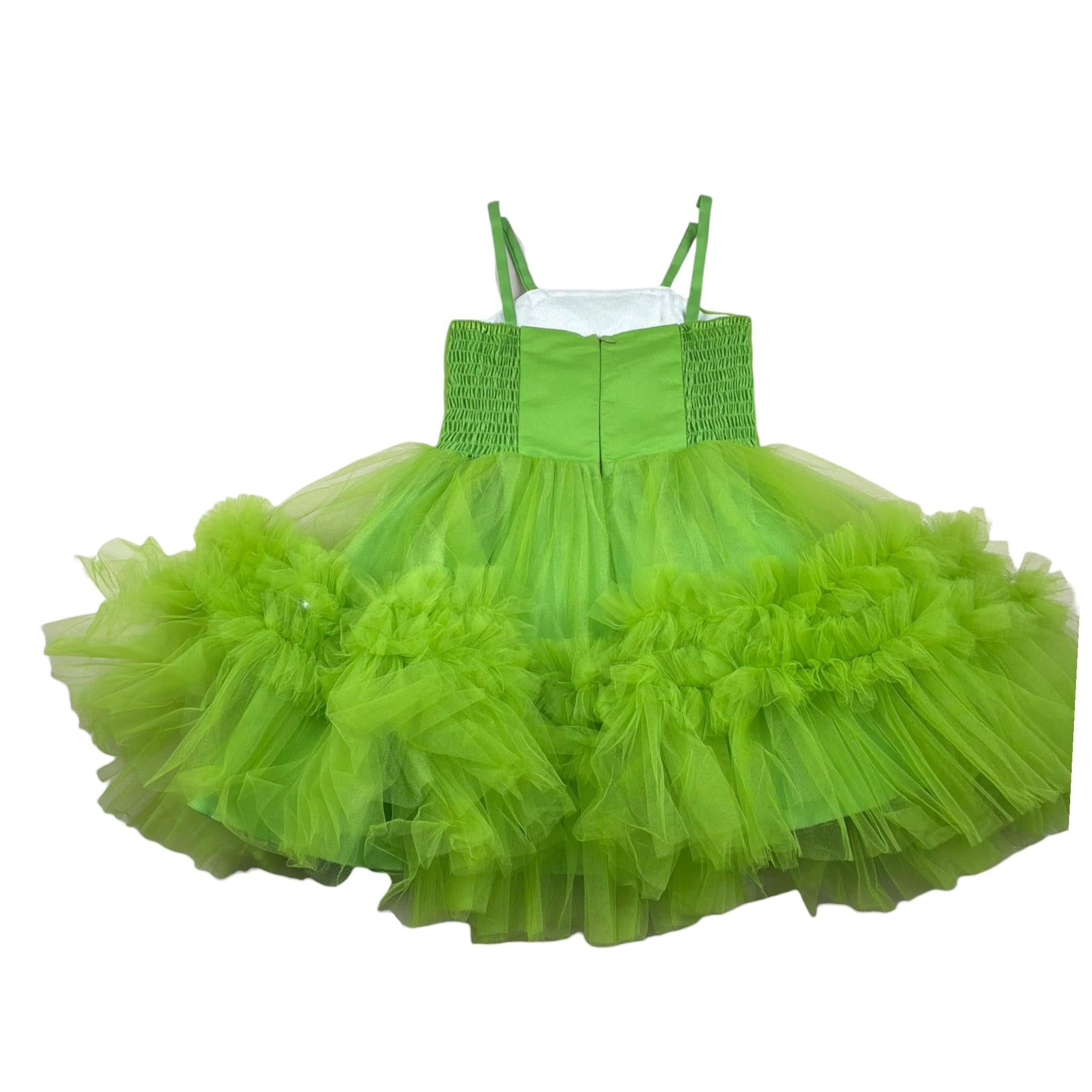 Notaro Of Kids Abito Tinta Unita con Bretelline per Bambina K23419 VERDE NOTARO OF KIDS 