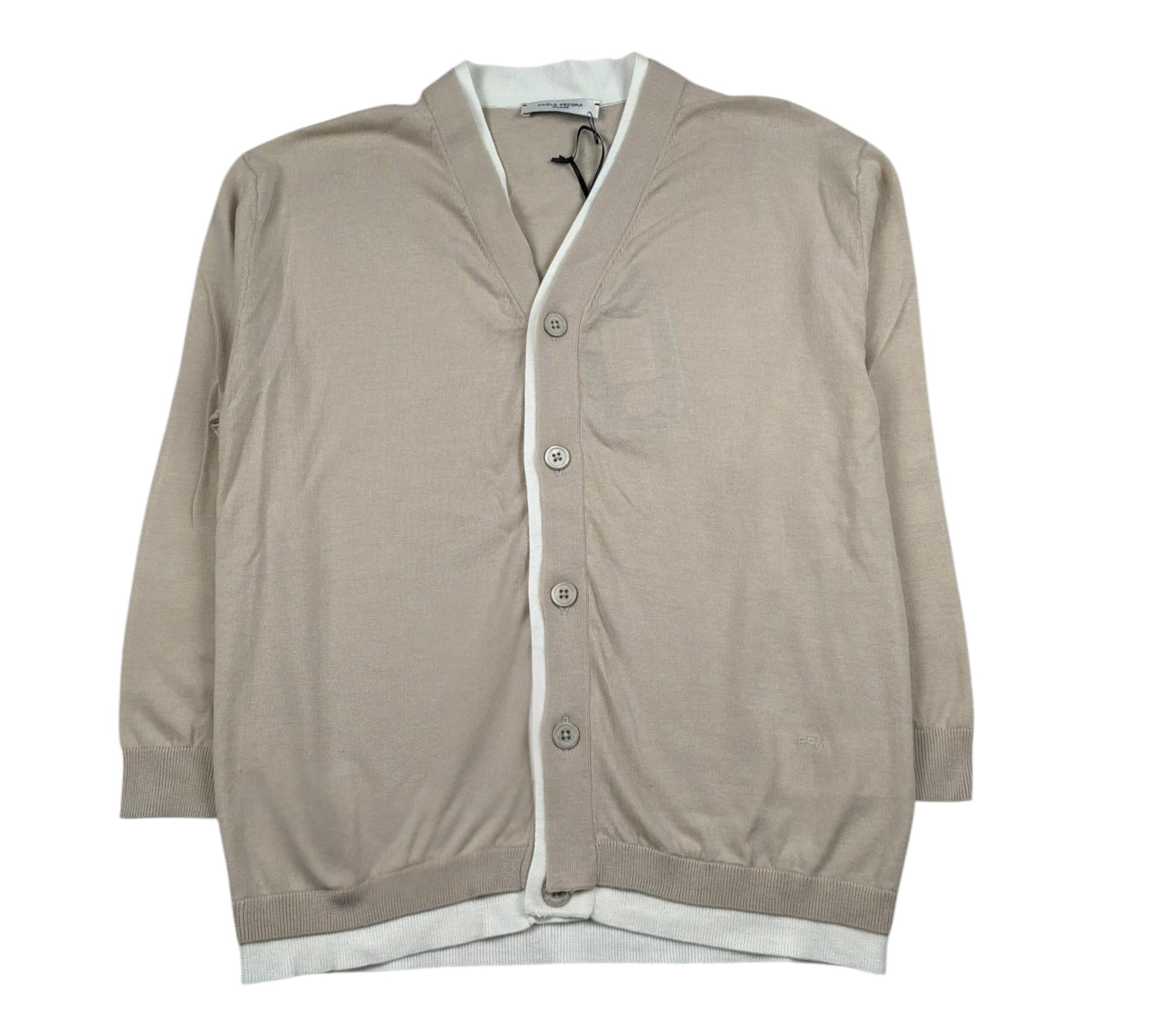 Paolo Pecora Cardigan Tinta Unita Scollo A V per Bambino PP4278 BEIGE PAOLO PECORA 