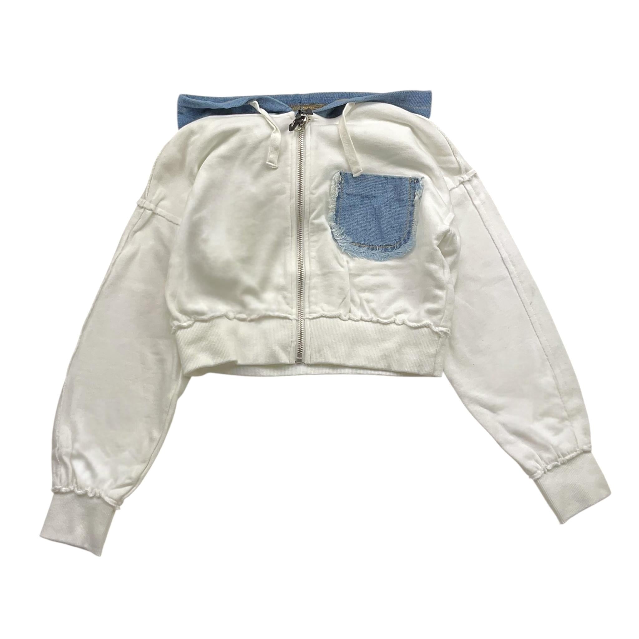 TO be too felpa bicolore con zip e cappuccio Bianco/azzurro per Bambina TSJS24W434 BIANCO/AZZURRO TO be too 