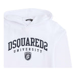 DSQUARED2 felpa chiusa con cappuccio tinta unita con logo Bianco per Bambino DQ2466 BIANCO DSQUARED2 