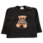 NANAN shirt girocollo tinta unita con stampa in contrasto Nero per Neonato I2423818N NERO NANAN 