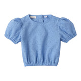 Sarabanda Top Tinta Unita Traforato per Bambina 0B357 AZZURRO SARABANDA 