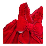 LA STUPENDERIA salopette tinta unita con fiocco Rosso per Neonata TBGN52X ROSSO LA STUPENDERIA 