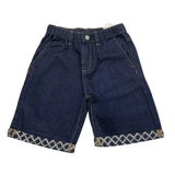Cesare Paciotti Einfarbige Denim-Bermudashorts mit elastischem Bund Blau für Jungen