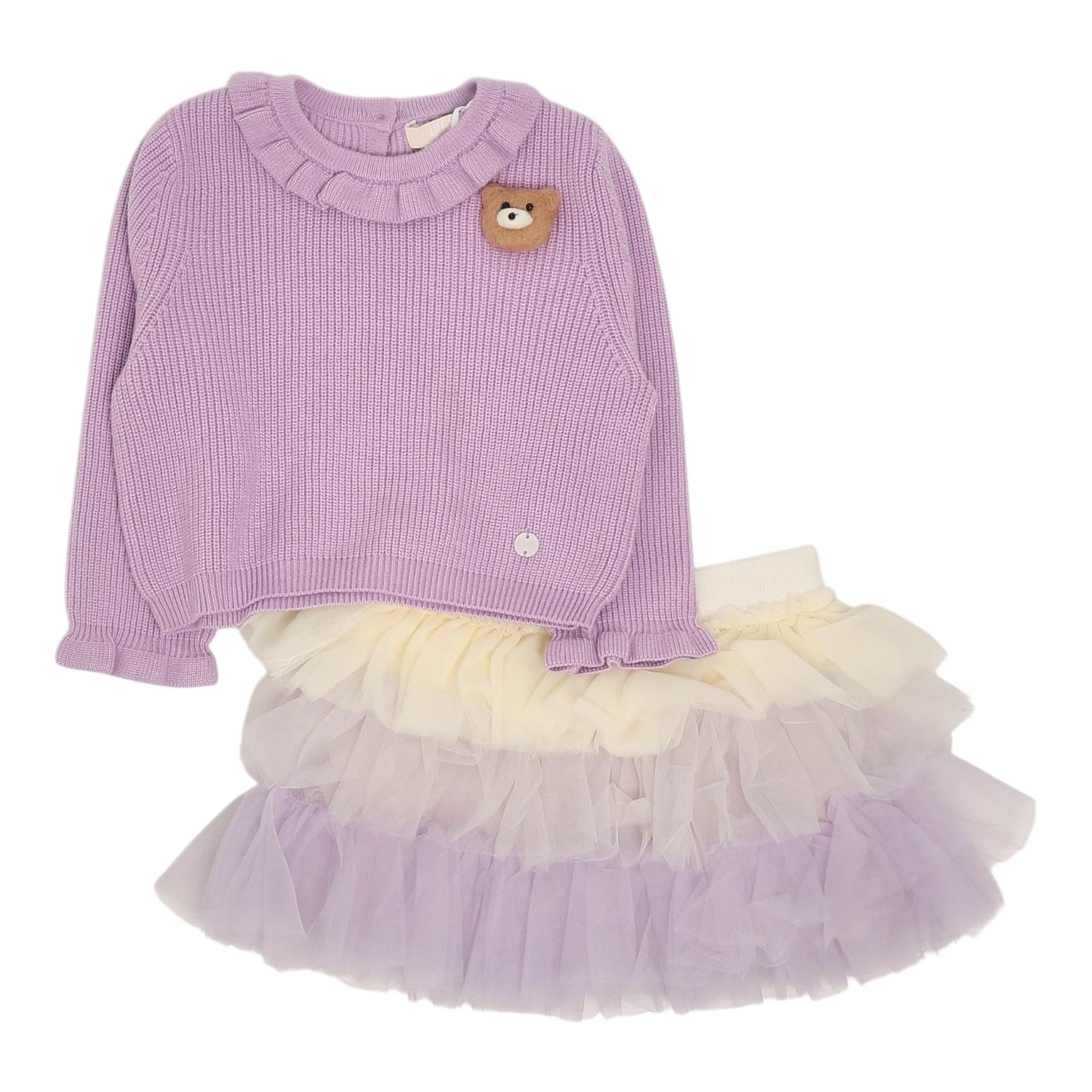 LIU JO complet 2 pezzi maglia-gonna  Lilla per Neonata HF4051 LILLA LIU JO 