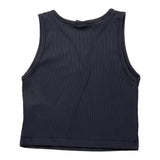 Disclaimer Einfarbiges Tanktop mit Rundhalsausschnitt und schwarzem Aufdruck für Mädchen