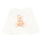 LIU JO felpa chiusa girocollo tinta unita con stampa orso Panna per Neonata HF4044 PANNA LIU JO 