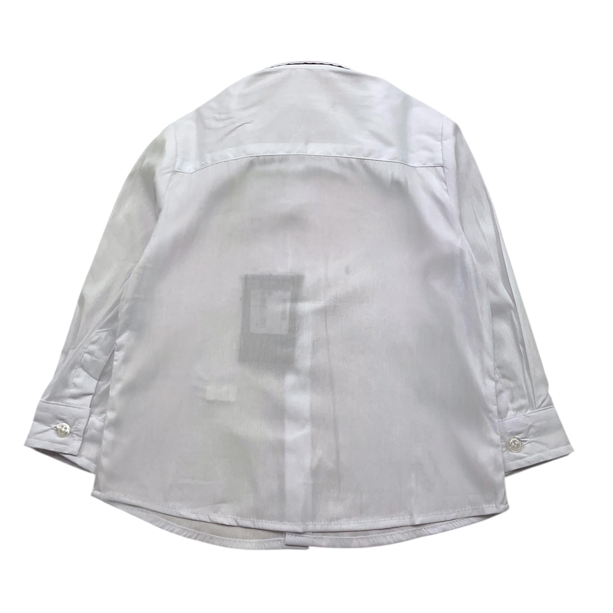 DANIELE ALESSANDRINI camicia manica lunga tinta unita con ricamo iniziale logo Bianco per Bambino 1291C00027J BIANCO DANIELE ALESSANDRINI 
