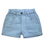 I Do Bermuda Einfarbig mit elastischer Taille Hellblau für Neugeborene