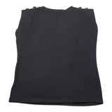 Odi Et Amo Einfarbiges Tanktop mit Glitzer-Print Schwarz für Mädchen