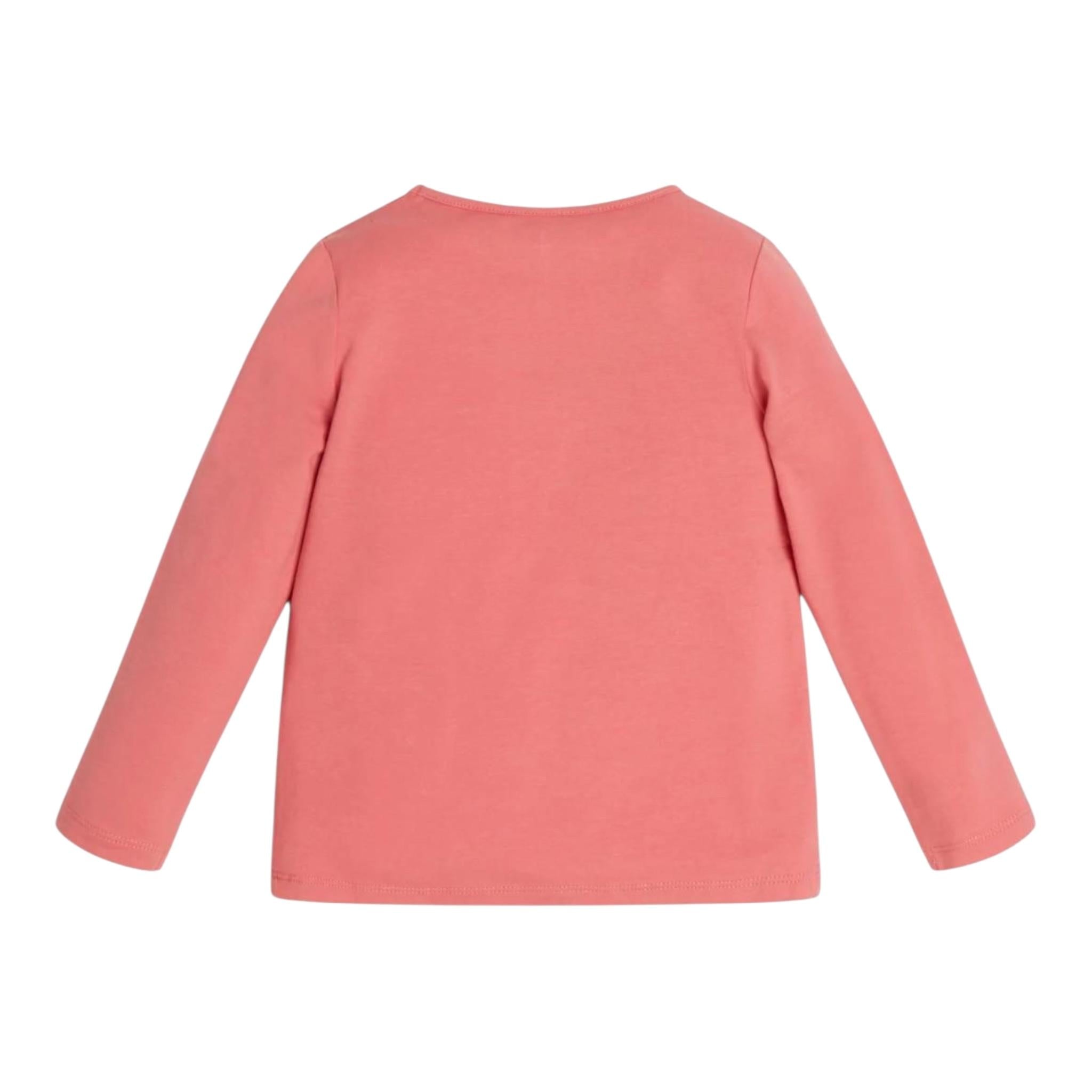 GUESS shirt girocollo tinta unita con stampa Rosa per Neonata K2YI11K6YW1 ROSA GUESS 