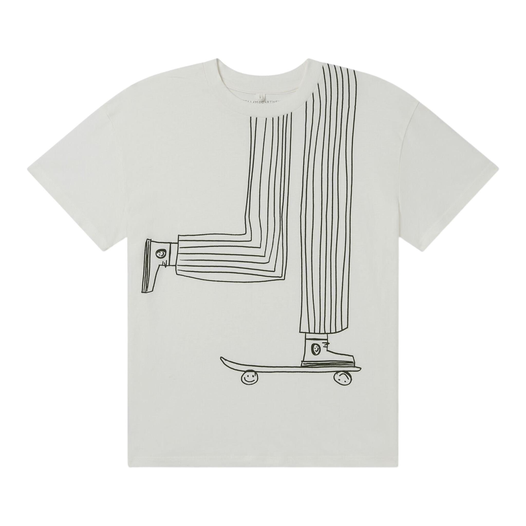 Stella Mccartney T-Shirt Girocollo Tinta Unita con Stampa per Bambino TW8Q81 BIANCO STELLA McCARTNEY 