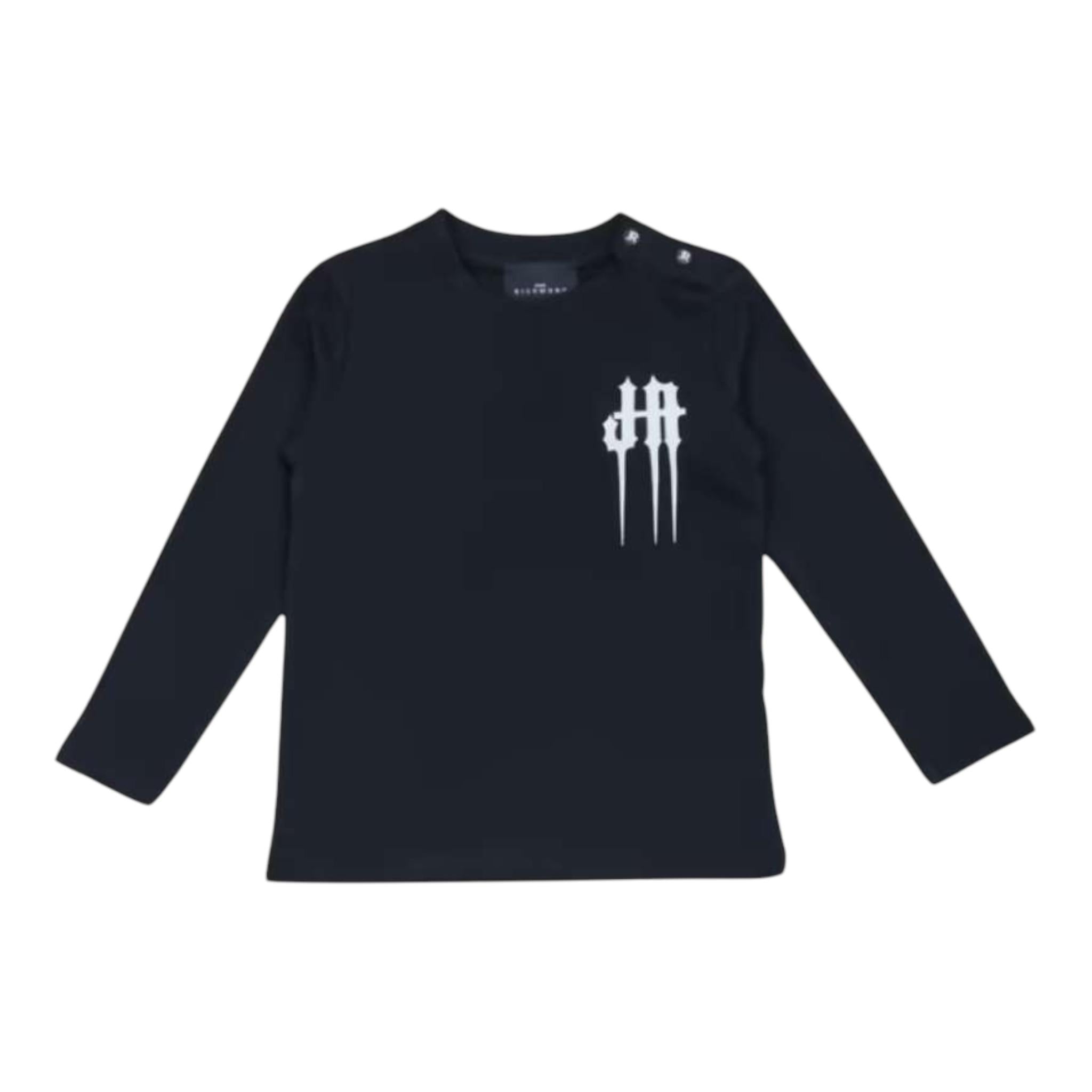 JOHN RICHMOND shirt girocollo tinta unita con stampa Nero per Neonato RIA24070TS NERO JOHN RICHMOND 
