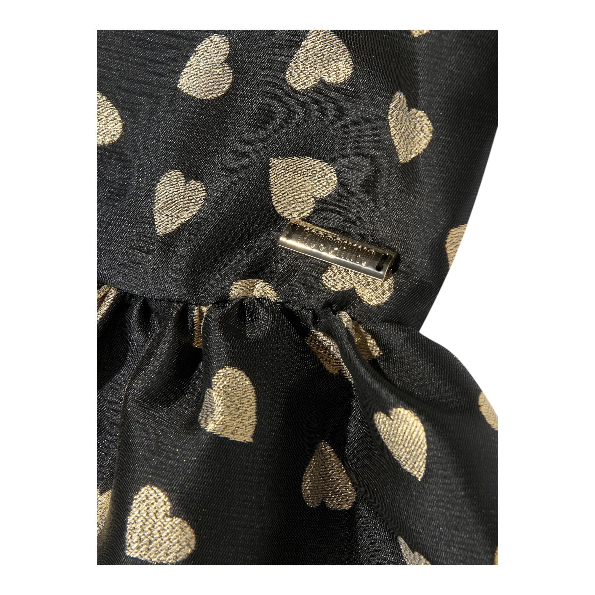 MOSCHINO abito mezza manica tinta unita stampa cuoricini Nero per Neonata MDV0BG NERO MOSCHINO 