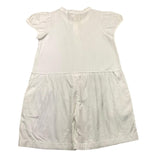 Caffe' D'Orzo Einteiliger, halbarmiger, einfarbiger, weißer Baby-Jumpsuit für Mädchen