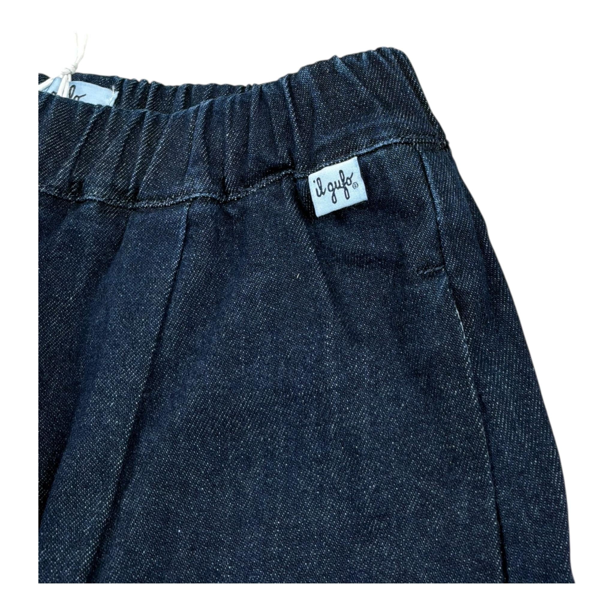 Il Gufo Bermuda In Denim Tinta Unita con Elastico In Vita per Neonato P25PB197J0034N BLU IL GUFO 