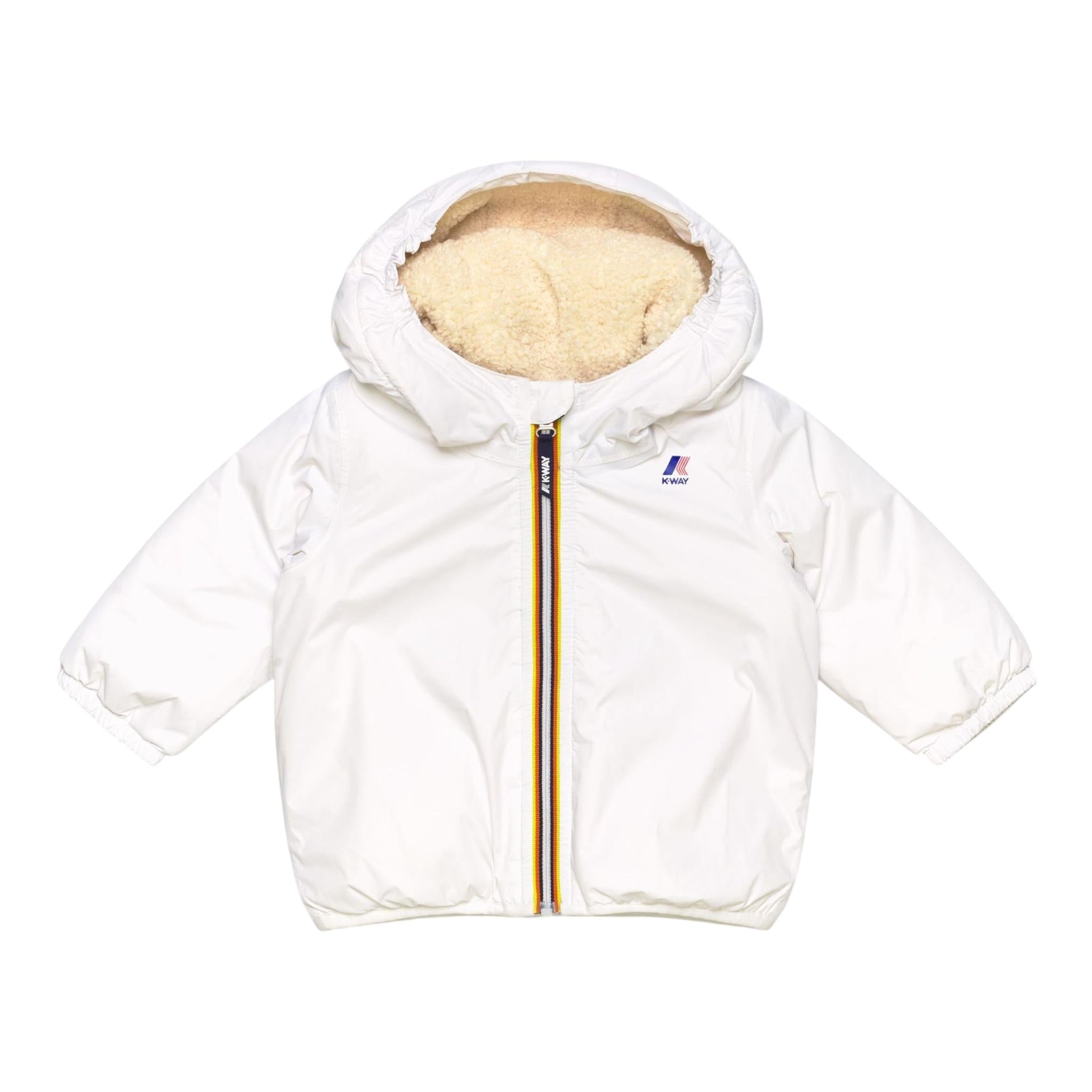 K-WAY giubbino tinta unita con cappuccio in contrasto Bianco per Neonato K61157W BIANCO K-WAY 