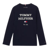 TOMMY HILFIGER shirt girocollo tinta unita con stampa Blu per Neonato KB0KB08672 BLU TOMMY HILFIGER 