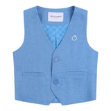 Trussardi Einfarbige Weste mit hellblauem Logo-Print für Jungen