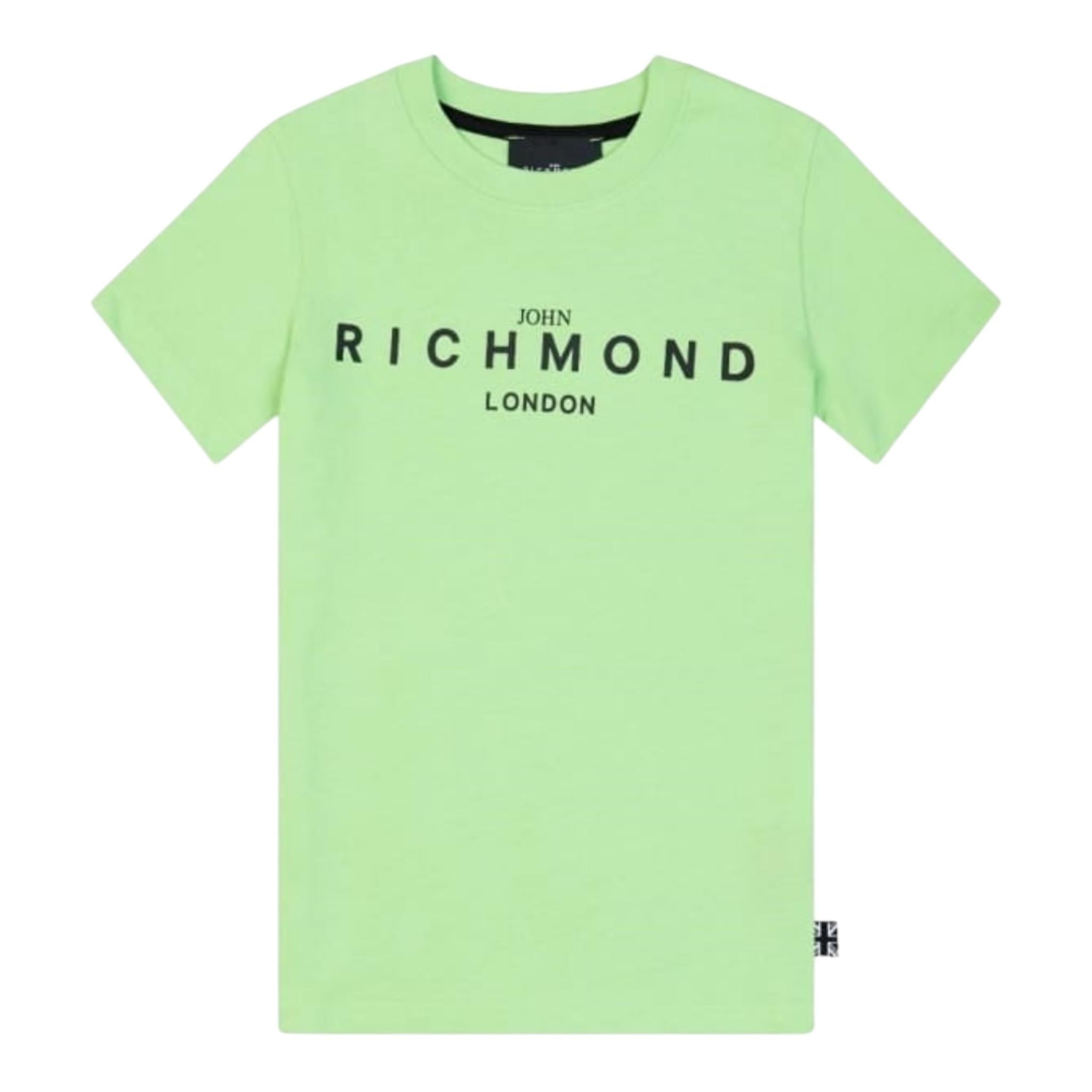 John Richmond T-Shirt Girocollo Tinta Unita con Stampa per Bambino RBP25003TS VERDE JOHN RICHMOND 