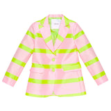 Lu Lu By Miss Grant Zweifarbige Jacke Rosa/Grün Streifenmuster Für Mädchen