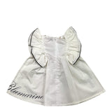 Miss Blumarine Set einfarbiges Kleid mit weißer Culotte für Baby Mädchen