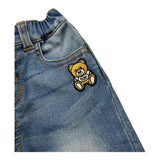 Moschino Jeans Tinta Unita con Elastico In Vita per Bambino MUP05FJ BLU MOSCHINO 