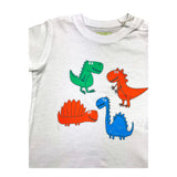 Losan Einfarbiges T-Shirt mit Rundhalsausschnitt und Kontrastdrucken, Weiß, für Neugeborene