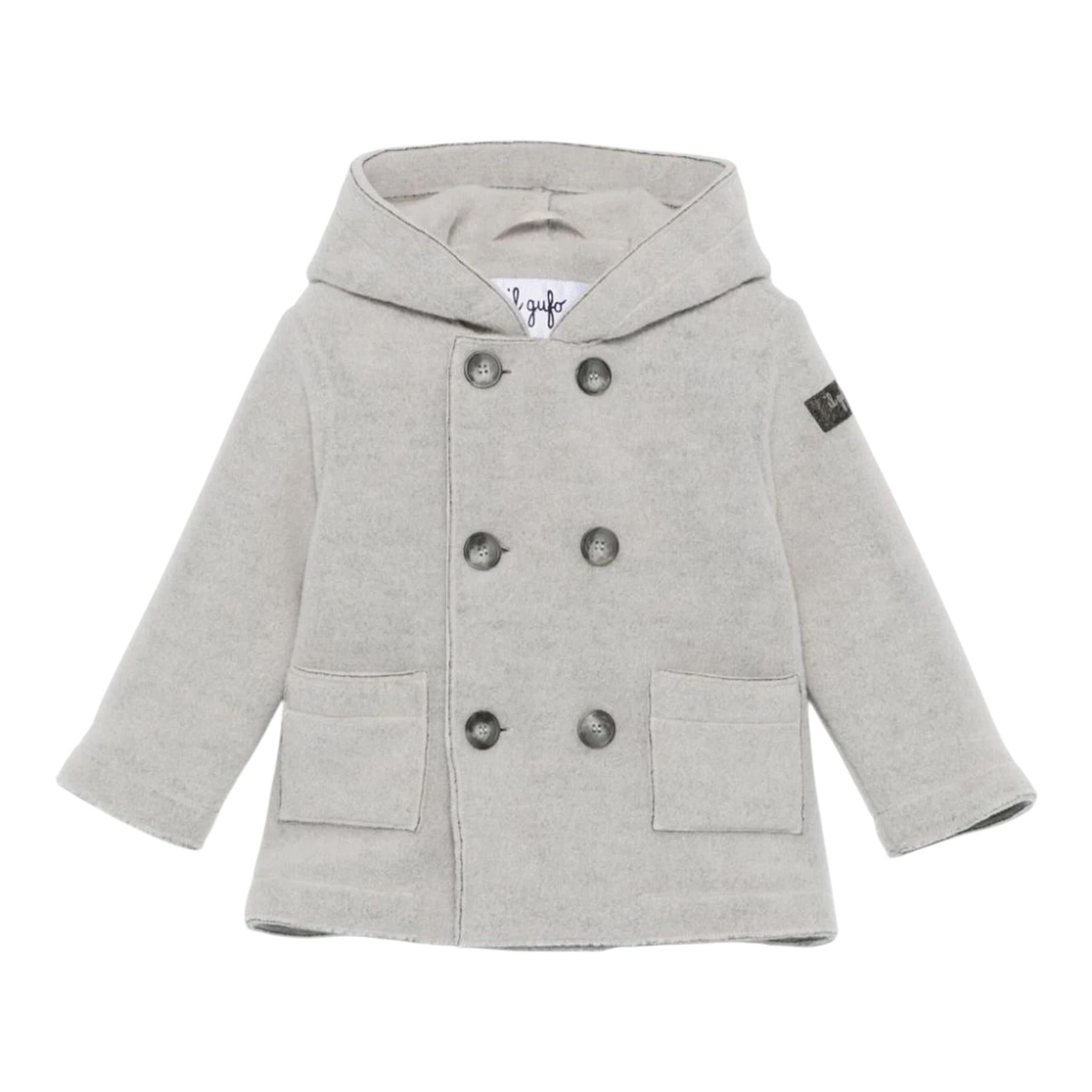 IL GUFO cappotto tinta unita con cappuccio Grigio per Neonato A24GM365N0041 GRIGIO IL GUFO 