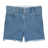 Stella Mccartney Einfarbige Jeansshorts Mit Verstellbarer Taille Blau Für Mädchen