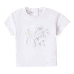 Sarabanda T-Shirt Girocollo tinta unita con Brillantini Bianco per Neonata 0B211X BIANCO SARABANDA 