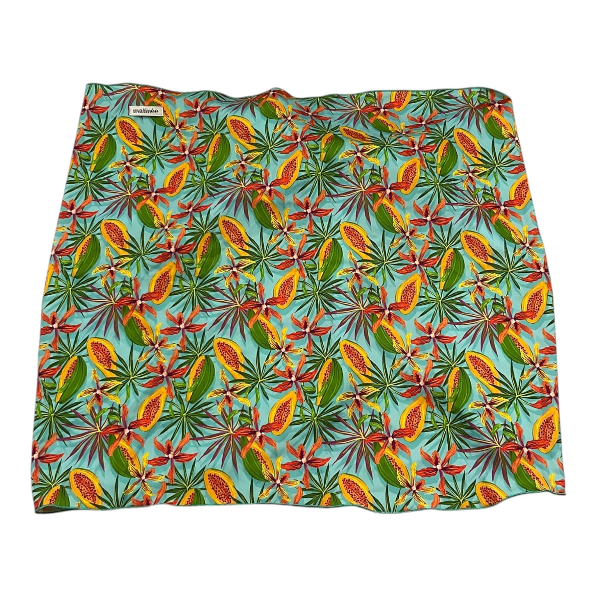 Matinée Pareo Tinta Unita con Fantasia Fiori per Bambina CC4025 VERDE ACQUA MATINÉE 