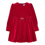 ABEL & LULA abito in velluto tinta unita con cintura Rosso per Bambina 5536 ROSSO ABEL & LULA 