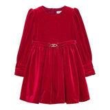 ABEL & LULA abito in velluto tinta unita con cintura Rosso per Bambina 5536 ROSSO ABEL & LULA 