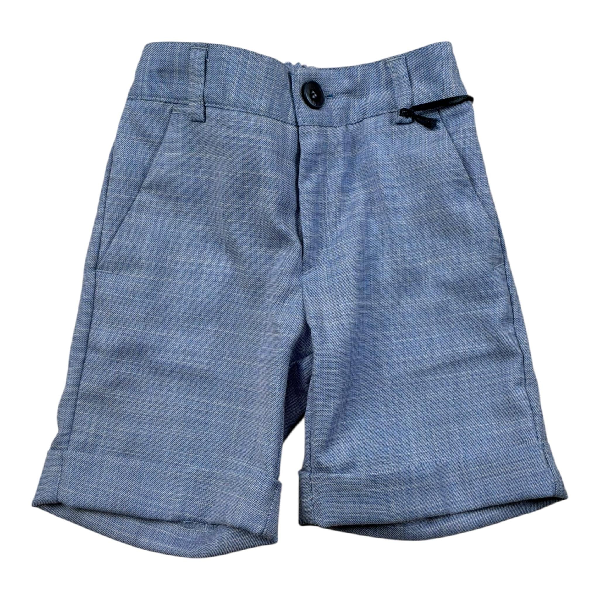 Manuel & Frank Bermuda Tinta Unita con Elastico In Vita per Neonato MF2377N AZZURRO MANUEL & FRANK 