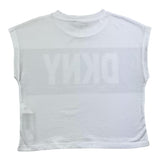 Karl Lagerfeld – Einfarbiges T-Shirt mit Rundhalsausschnitt und weißem Logo-Print für Mädchen