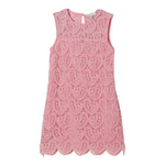 Twinset Abito Giromanica Tinta Unita Traforato per Bambina 251GJ2QR3 ROSA TWINSET 