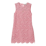 Twinset Abito Giromanica Tinta Unita Traforato per Bambina 251GJ2QR3 ROSA TWINSET 
