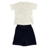 Cesare Paciotti 2-teiliges Set T-Shirt-Bermuda zweifarbig weiß/blau für Neugeborene
