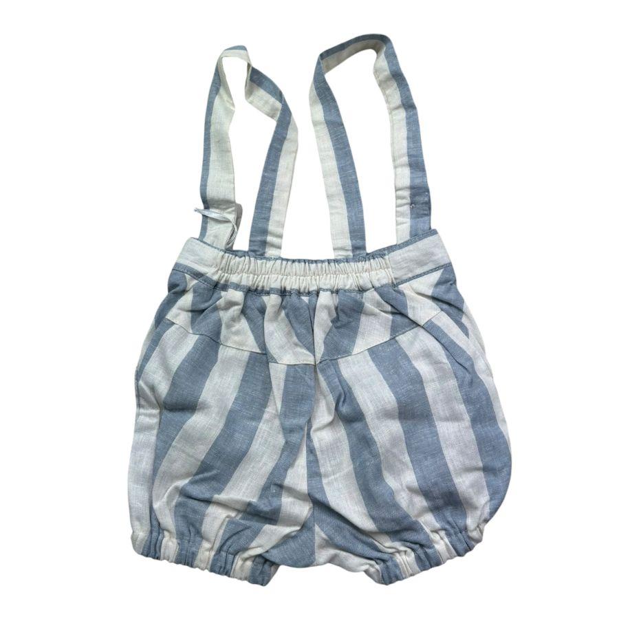 Manuel & Frank Salopette Tinta Unita con Fantasia A Righe per Neonato MF2276I BIANCO/AZZURRO MANUEL & FRANK 