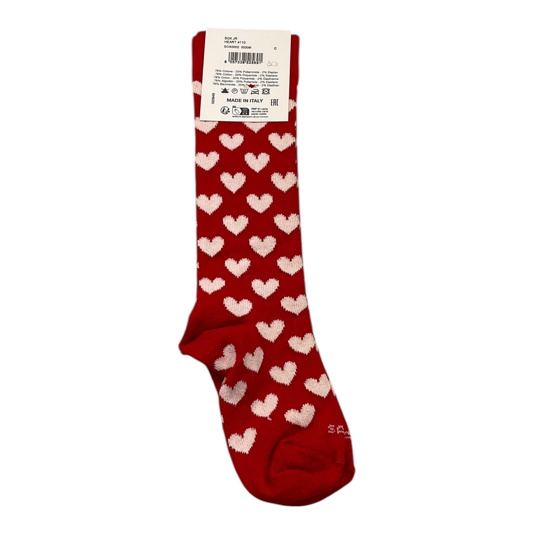 SAINT BARTH calzini tinta unita con stampe cuori Rosso per Bambina DOXJRR ROSSO SAINT BARTH 