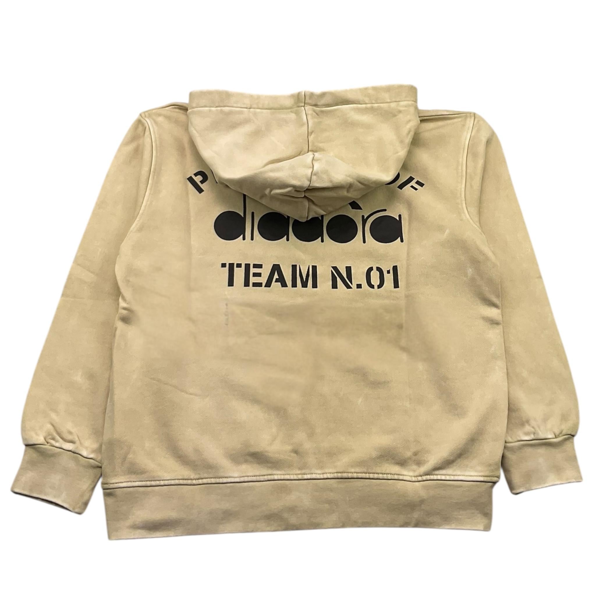 DIADORA felpa chiusa cn cappuccio tinta unita con logo Beige per Bambino F4DIJBHS033 BEIGE DIADORA 