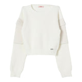 LIU JO maglia girocollo tinta unita con tasche alle maniche Panna per Bambina GF4215 PANNA LIU JO 
