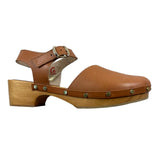 Papanatas Clogs, einfarbig, mit Kontrastsohle und Lederschnalle für Mädchen
