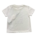 Please T-Shirt Rundhals Einfarbig mit Kontrastdruck Weiß für Baby Mädchen