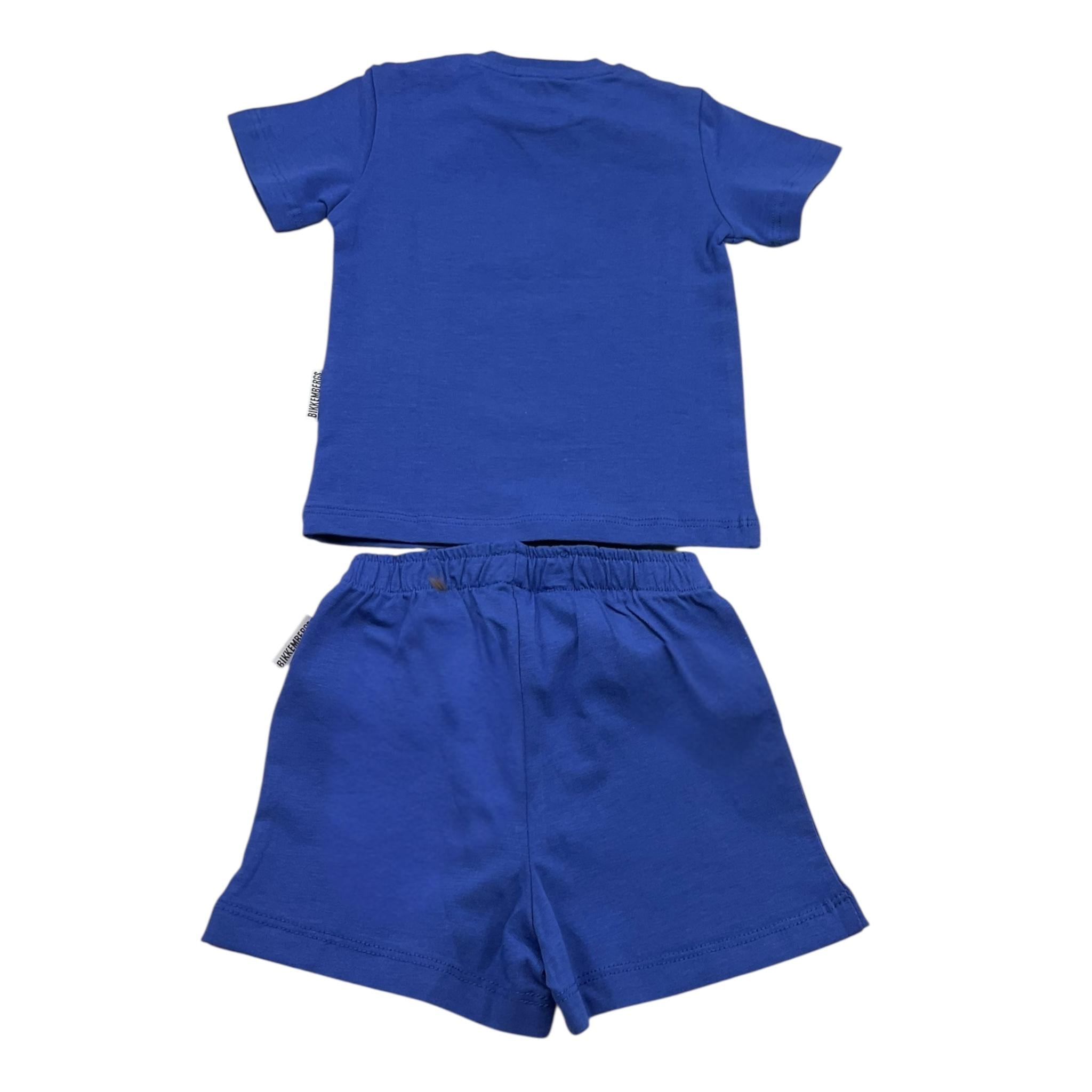Bikkembergs Completo 2 Pezzi Tinta Unita T-Shirt-Bermuda per Neonato BK3416 BLU BiKKEMBERGS 