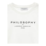Philosophy T-Shirt Girocollo Tinta Unita con Stampa per Bambina I1E605XXX BIANCO PHILOSOPHY 