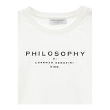 Philosophy T-Shirt Girocollo Tinta Unita con Stampa per Bambina I1E605XXX BIANCO PHILOSOPHY 