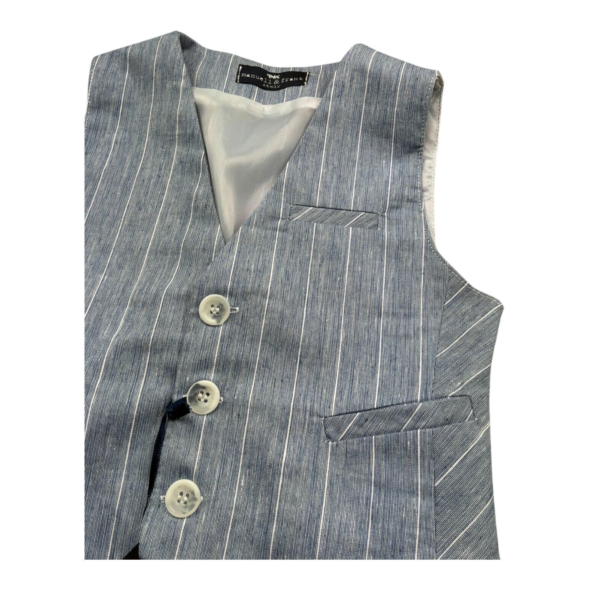 Manuel & Frank Gilet Tinta Unita con Fantasia per Bambino MF5193B AZZURRO MANUEL & FRANK 