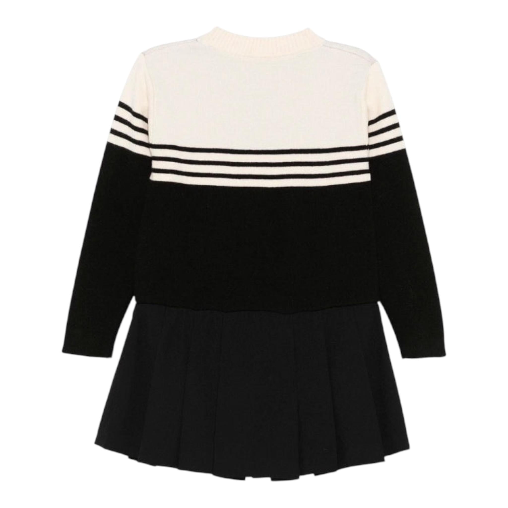 ELISABETTA FRANCHI abito in maglia bicolore girocollo Nero per Bambina EGAB189 NERO ELISABETTA FRANCHI 